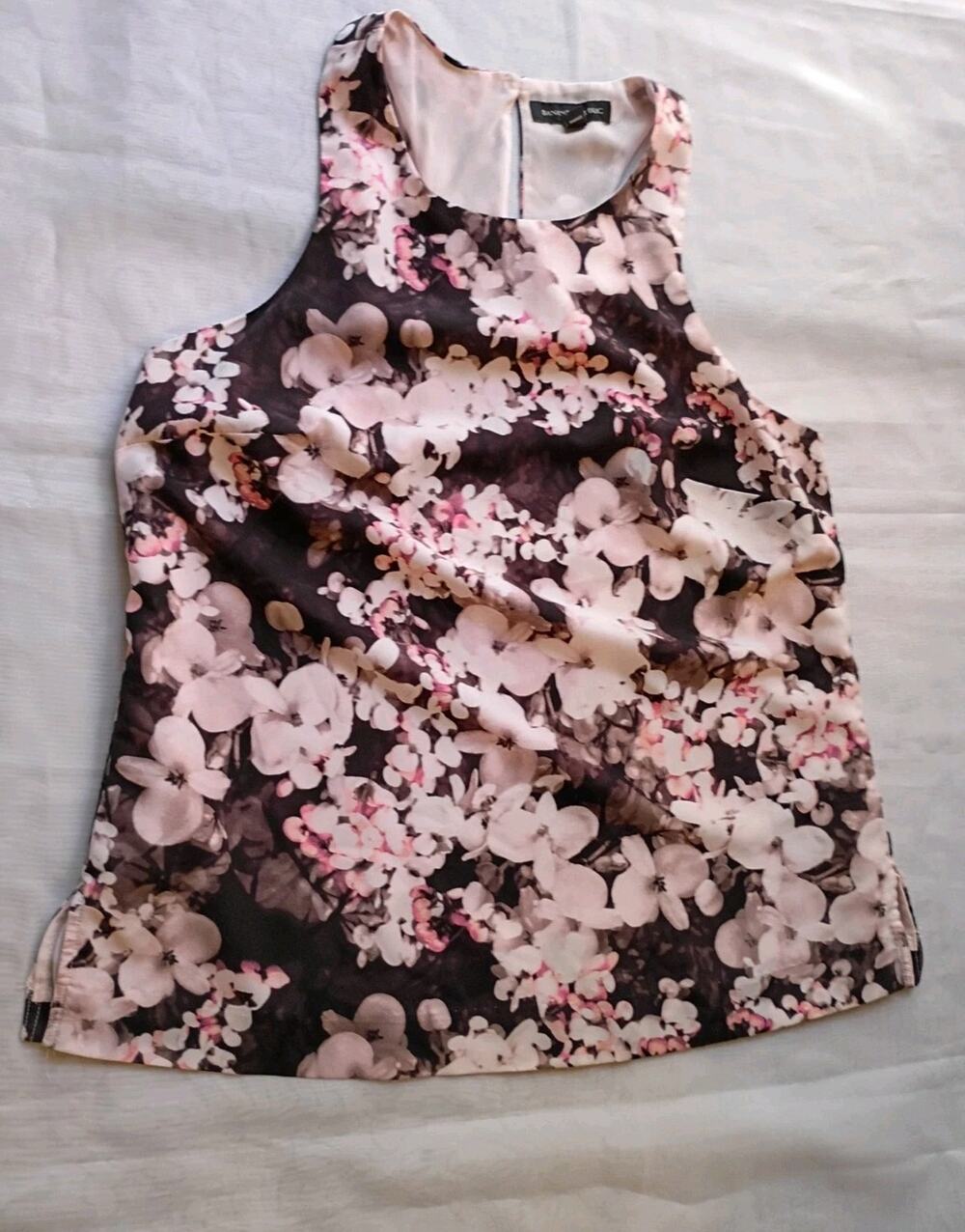 Banana Republic Women's Small Tank Top Blouse Sleeveless Pattern S Brown Pink